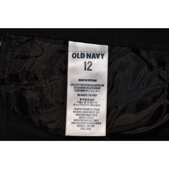 OLD NAVY NEW $45 The Diva‎ Skinny Ankle Pant Black White Leg Stripe Size 12 - Picture 4 of 4